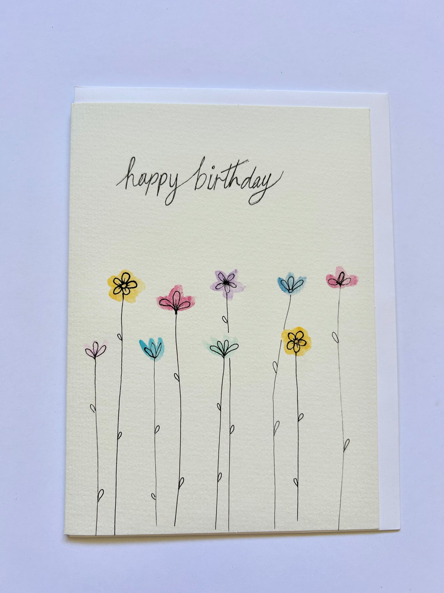 Happy birthday flower card - large