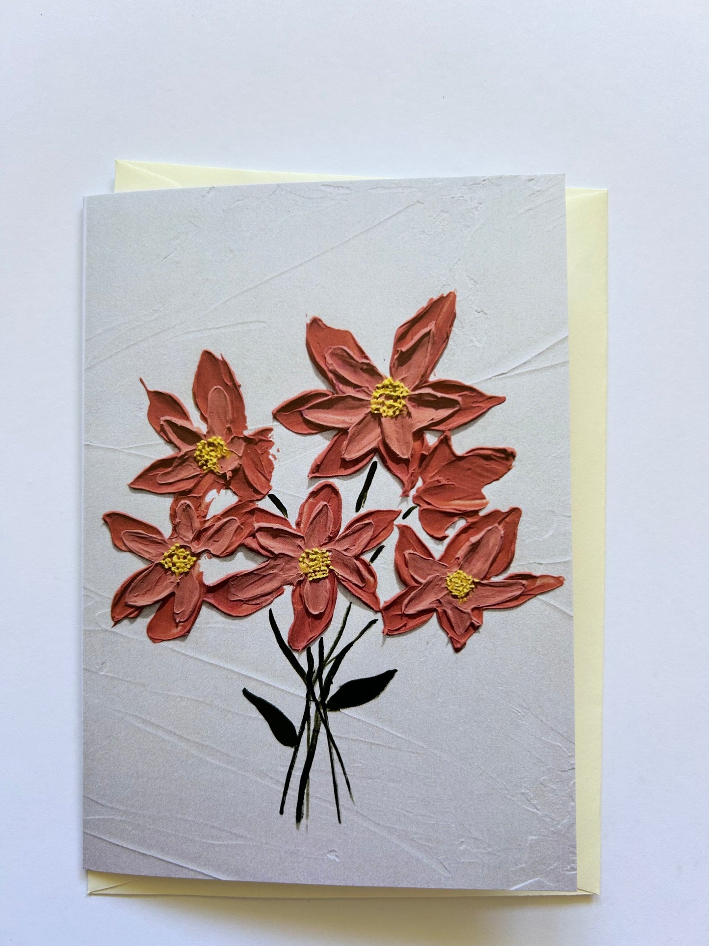 Textured flowers card